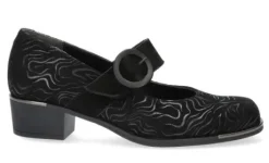 Bandschoenen<Durea - Wijdte K - 5741-9095 - Zwart - Uitneembaar voetbed