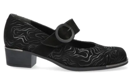 Bandschoenen<Durea - Wijdte K - 5741-9095 - Zwart - Uitneembaar voetbed