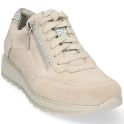 Veterschoenen<Durea - Wijdte K - Beige - 6263 0836 - Uitneembaar voetbed
