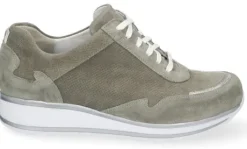 Veterschoenen<Durea - Wijdte K plus - 6277 0079 - Kaky - Uitneembaar voetbed