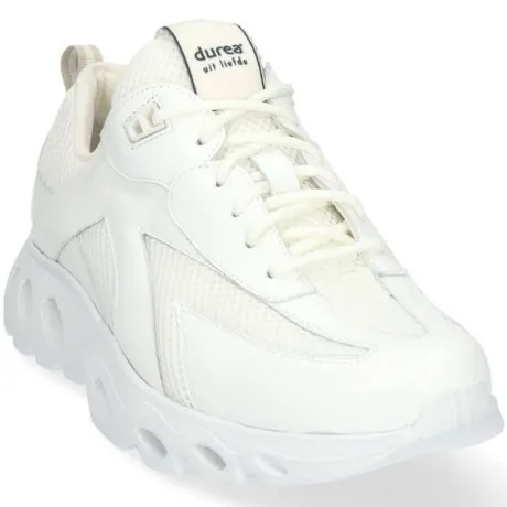 Veterschoenen<Durea - Wijdte M - 6309 1656 - Wit - Uitneembaar voetbed