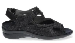 Sandalen<Durea - Wijdte M - 7408 9652 - Zwart - Uitneembaar voetbed