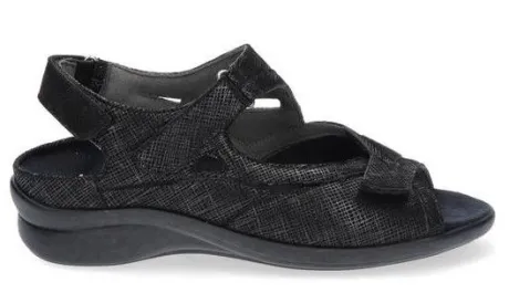 Sandalen<Durea - Wijdte M - 7408 9652 - Zwart - Uitneembaar voetbed