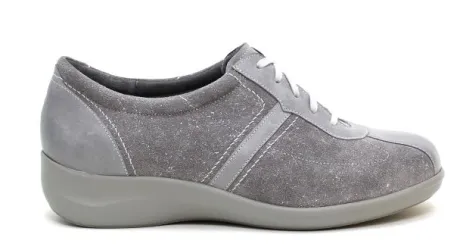 Veterschoenen<Durea - Wijdte M - 6095 - Grijs - Uitneembaar voetbed