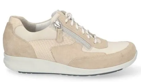 Veterschoenen<Durea Go - Wijdte K - 6260 180 - Beige - Uitneembaar voetbed