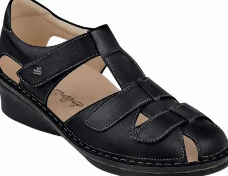 Sandalen<Finn Comfort - ca Wijdte G 1/2 - Funen - Zwart - Uitneembaar voetbed.