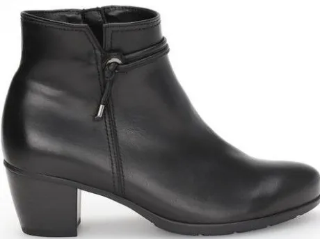 Korte Halfhoge Laarzen<Gabor - Wijdte F - 55.522 27 - Zwart - Uitneembaar voetbed