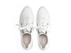 Veterschoenen<Gabor - Wijdte F - 23.420.21 - Wit - Uitneembaar voetbed