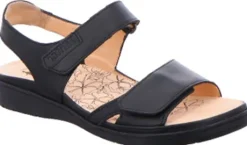 Sandalen<Ganter - Wijdte G - 200121 0100 - Zwart - Uitneembaar voetbed