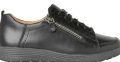 Veterschoenen<Ganter - Wijdte K - 208187 0100 - Zwart - Uitneembaar voetbed