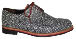 Veterschoenen<Gijs - Wijdte K - 2017 0783 - Zwart met wit - Uitneembaar voetbed