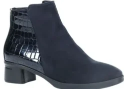 Korte Halfhoge Laarzen<Hartjes - Wijdte G - 1904 - Zwart - Uitneembaar voetbed