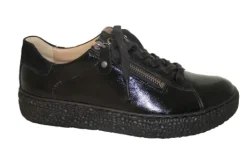 Veterschoenen<Hartjes - Wijdte H - 162 1401 /63 01 01 - Zwart lak - Uitneembaar voetbed