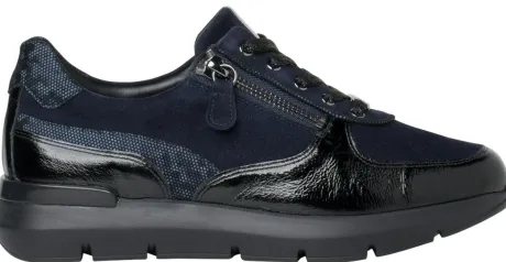 Veterschoenen<Hassia - Wijdte H - 101318 3201 - Blauw - Uitneembaar voetbed