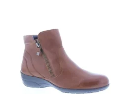 Korte Halfhoge Laarzen<Helioform - Wijdte H - 141 045 0126 - Cognac - Uitneembaar voetbed