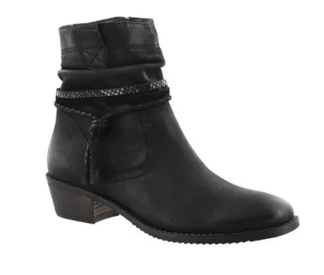 Korte Halfhoge Laarzen<Helioform - Wijdte H - 584 002 0404 - Zwart - Uitneembaar voetbed