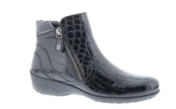 Korte Halfhoge Laarzen<Helioform - Wijdte H - 141 045 - Zwart - Uitneembaar voetbed