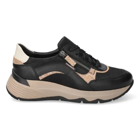 Veterschoenen<Mephisto - Laonie - 5146230 7800 - Zwart - Uitneembaar voetbed