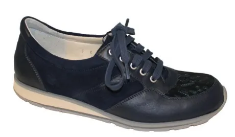 Veterschoenen<Schneider - Wijdte C - Blauw - Uitneembaar voetbed