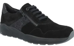 Veterschoenen<Solidus - Wijdte F - 53008 1100 - Zwart - Uitneembaar voetbed