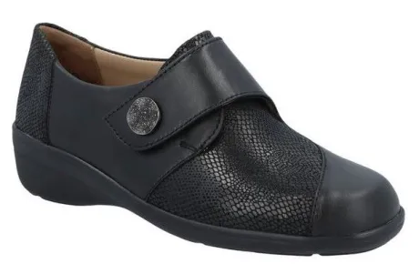 Klittenbandschoenen<Solidus - Wijdte F - 26426 00308 - Zwart - Uitneembaar voetbed