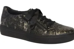 Veterschoenen<Solidus - Wijdte F - 37022 00597 - Zwart - Uitneembaar voetbed