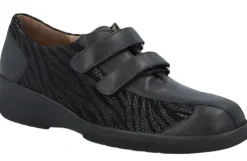 Veterschoenen<Solidus - Wijdte F - 26282 1002 - Zwart - Uitneembaar voetbed