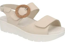 Sandalen<Solidus - Wijdte G - 48022 - Beige - Uitneembaar Voetbed
