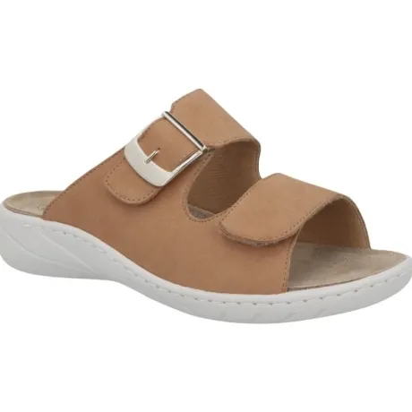 Slippers<Solidus - Wijdte G - 20187 - Cognac - Uitneembaar Voetbed