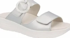 Slippers<Solidus - Wijdte G - Zilver - 48030 - Uitneembaar voetbed