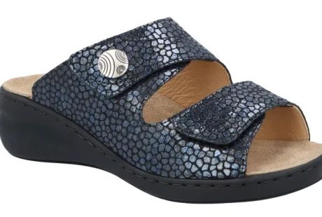 Slippers<Solidus - Wijdte H - 21104 80412 - Blauw - Uitneembaar voetbed