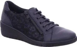 Veterschoenen<Solidus - Wijdte H - 25021 80350 - Blauw - Uitneembaar voetbed