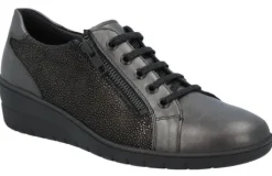 Veterschoenen<Solidus - Wijdte H - 25021 30527 - Grijs - Uitneembaar voetbed