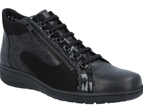 Boots<Solidus - Wijdte H - 27049 1105 - Zwart - Uitneembaar voetbed