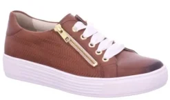 Veterschoenen<Solidus - Wijdte H - 37004 - Cognac - Uitneembaar voetbed