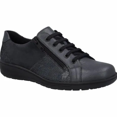 Veterschoenen<Solidus - Wijdte H - 27001 - Grijs - Uitneembaar voetbed