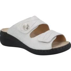 Slippers<Solidus - Wijdte H - 21104 - Licht Grijs - Uitneembaar Voetbed