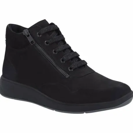 Boots<Solidus - Wijdte H - 56284 - Zwart - Uitneembaar voetbed