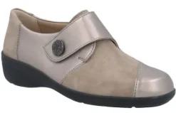Klittenbandschoenen<Solidus - Wijdte J - 26428 40506 - Taupe - Uitneembaar voetbed