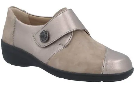 Klittenbandschoenen<Solidus - Wijdte J - 26428 40506 - Taupe - Uitneembaar voetbed