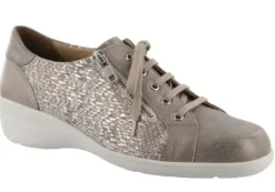 Veterschoenen<Solidus - Wijdte J - 26459 - Taupe - Uitneembaar voetbed