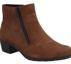 Korte Halfhoge Laarzen<Solidus - Wijdte K - 35011 30350 - Cognac - Uitneembaar voetbed