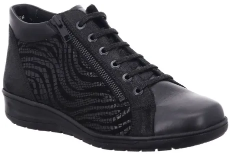 Boots<Solidus - Wijdte K - 29007 999 - Zwart - Uitneembaar voetbed