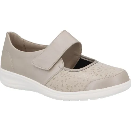Bandschoenen<Solidus - Wijdte K - 29503 - Beige - Uitneembaar Voetbed