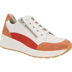 Veterschoenen<Solidus - Wijdte K - 59075 - Brique met wit - Uitneembaar Voetbed