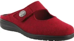 Pantoffel Slippers<Solidus - Wijdte K - 29067 - Rood - Uitneembaar voetbed