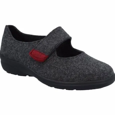 Pantoffels<Solidus - Wijdte M - 41033 20702 - Grijs - Uitneembaar voetbed