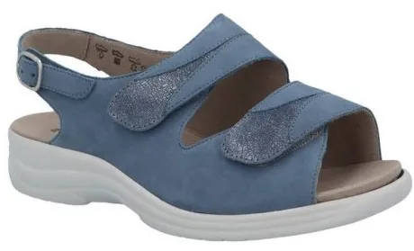 Sandalen<Solidus - Wijdte M - 74019 80447 - Jeans - Uitneembaar voetbed