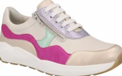 Veterschoenen<Solidus - WijdteK - 66034 - Beige combi - Uitneembaar voetbed