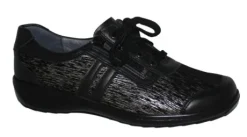 Veterschoenen<Stuppy - Wijdte H - 9973 - Zwart - Uitneembaar voetbed